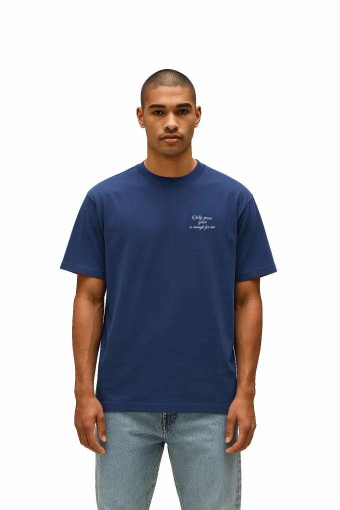 Camiseta Oversized Fit Only Your Grace Azul